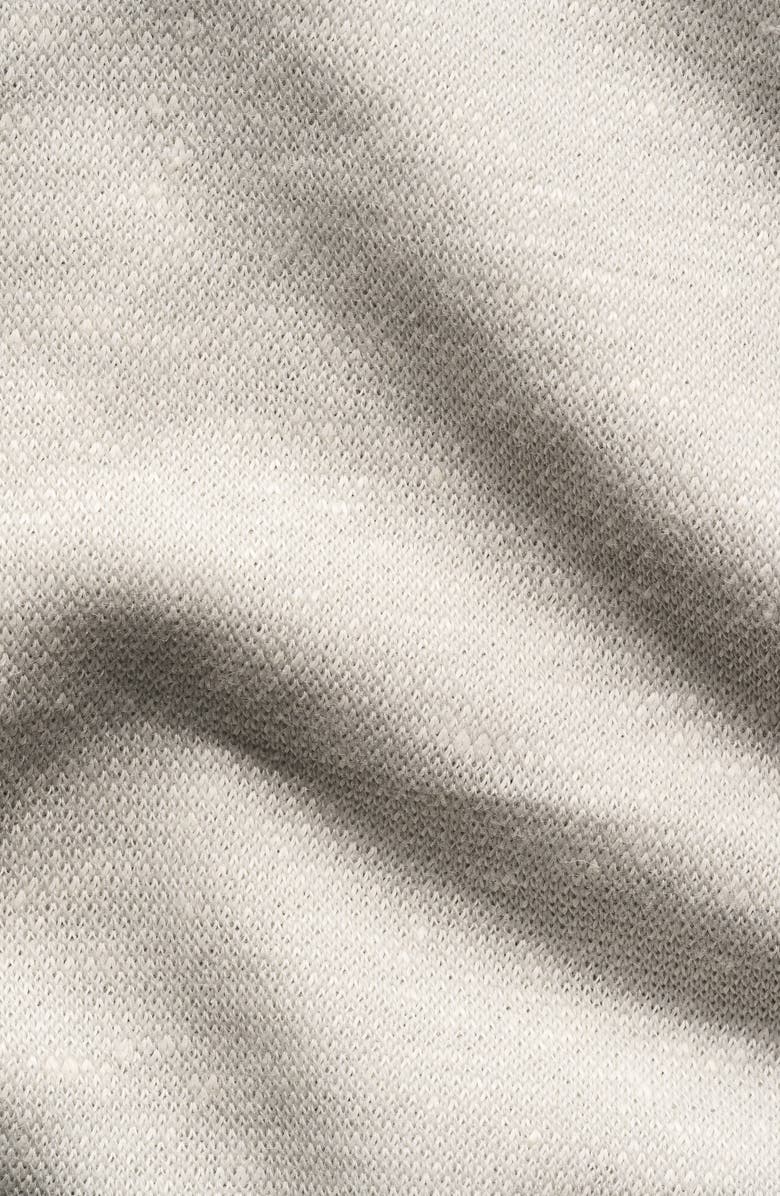 Eton Linen & Cotton Fine Knit Polo, Alternate, color, Light Grey