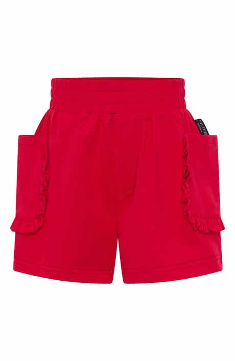 TINY TRIBE Kids' Ruffle Accent Cotton Knit Shorts