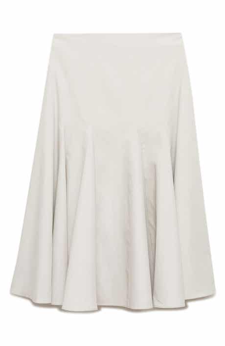 MANGO Pleat Midi Skirt