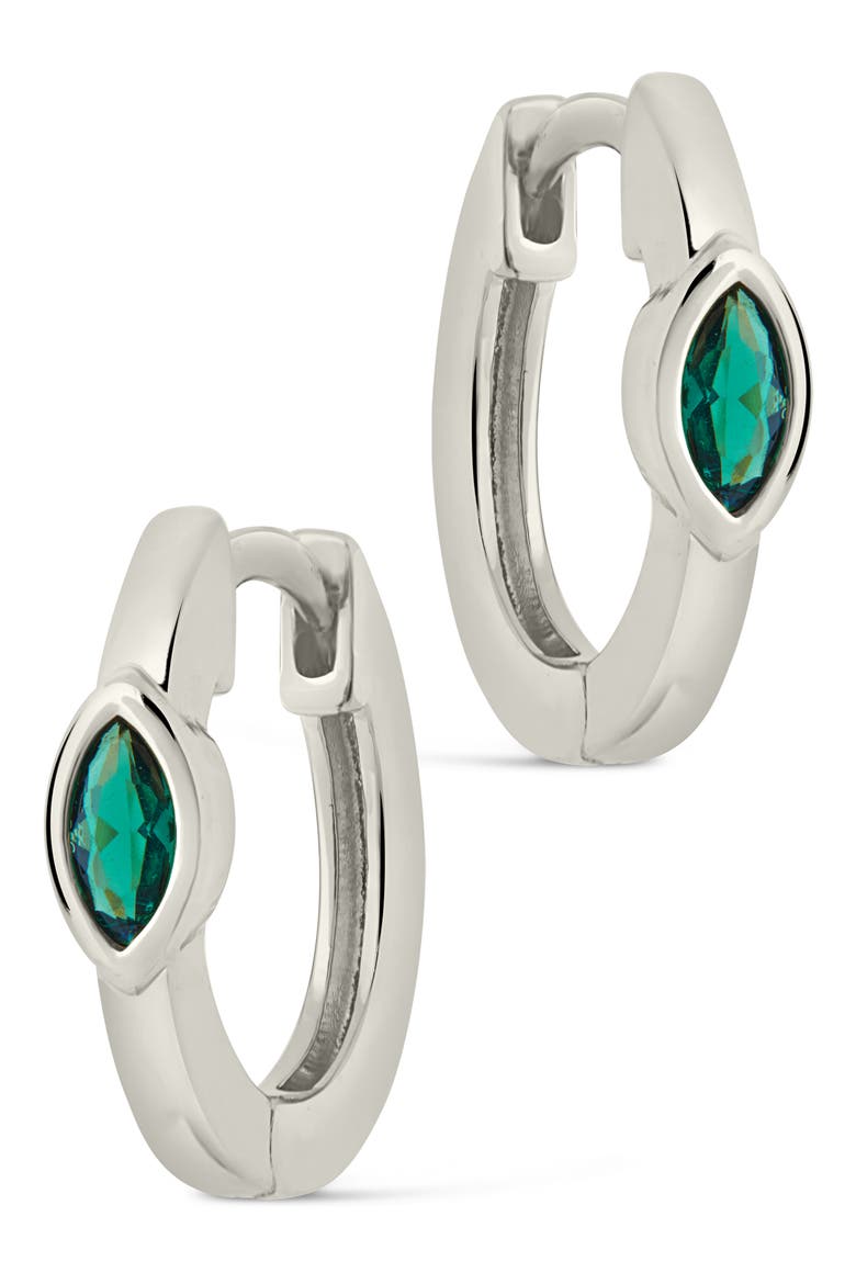 Robyn Cubic Zirconia Huggie Hoop Earrings, Alternate, color, SILVER
