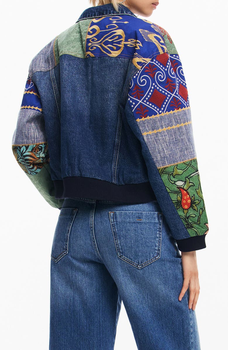 Desigual Amsterdam Embroidered Denim Jacket, Alternate, color,