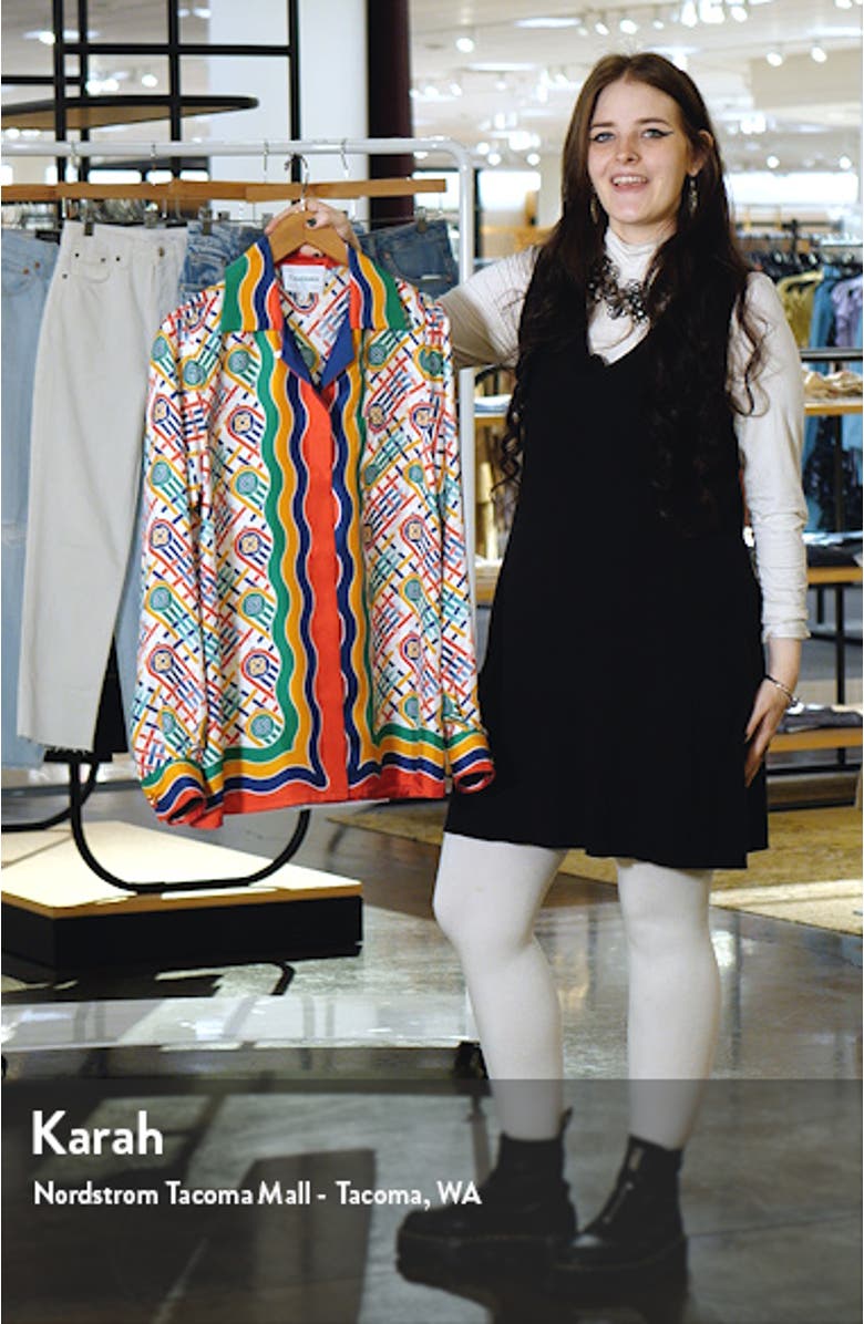 Cuban Collar Long Sleeve Silk Blouse, sales video thumbnail