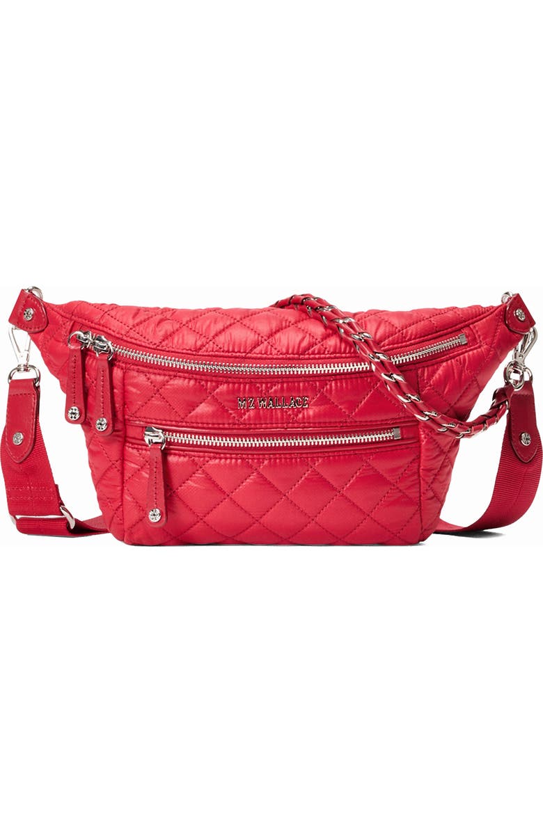 MZ Wallace Small Crosby Quilted Nylon Convertible Sling Bag, Main, color, Apple