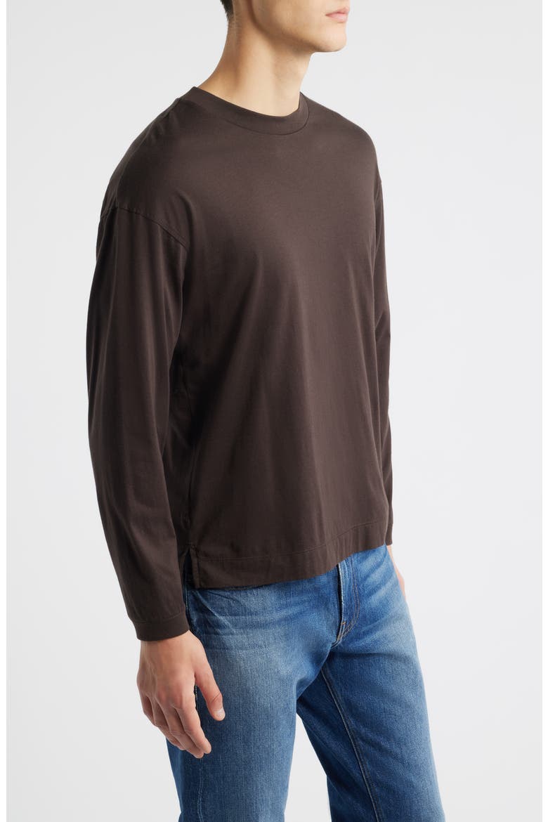 Light Long Sleeve Supima® Cotton T-Shirt, Alternate, color, CHOCOLATE BROWN