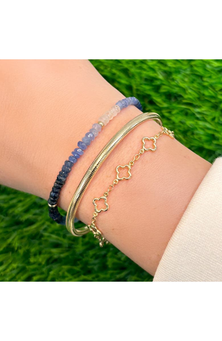 The Lovery Fine Jewelry Blue Sapphire Ombre Bead Bracelet, Alternate, color, Blue Sapphire