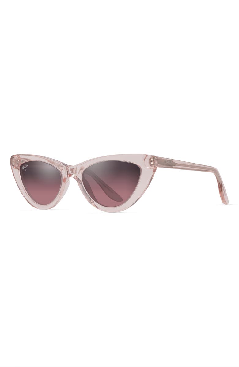 Maui Jim Lychee 52mm PolarizedPlus2<sup>®</sup> Cat Eye Sunglasses, Alternate, color, Translucent Light Pink