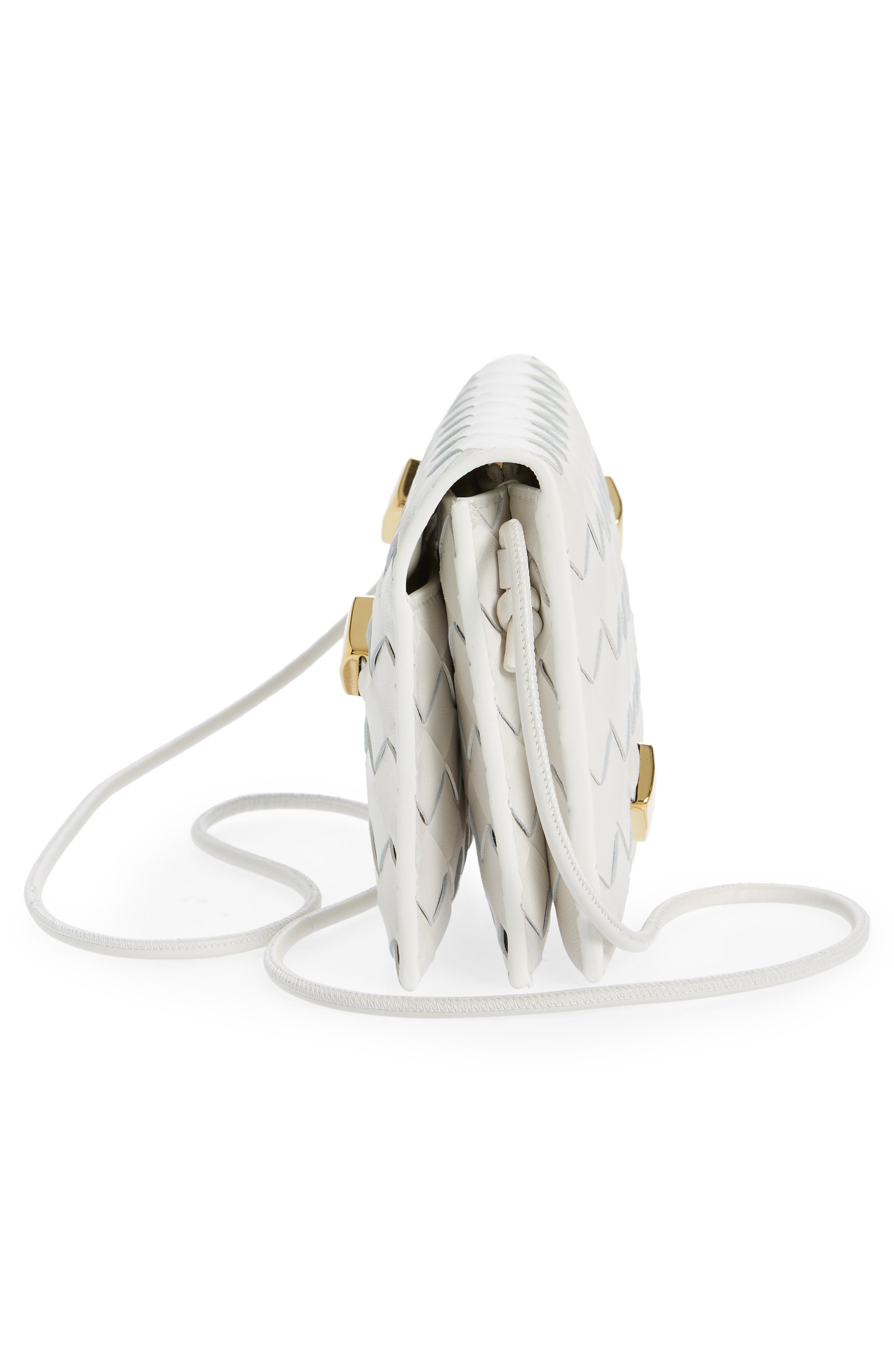 Bottega Veneta Embellished Intrecciato Leather Wallet on a Strap, Alternate, color, 