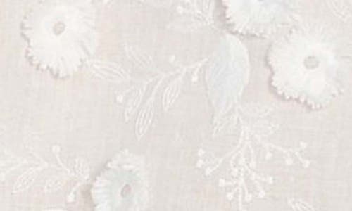 Guess Women's Textured Floral V-neck Top In Pure White