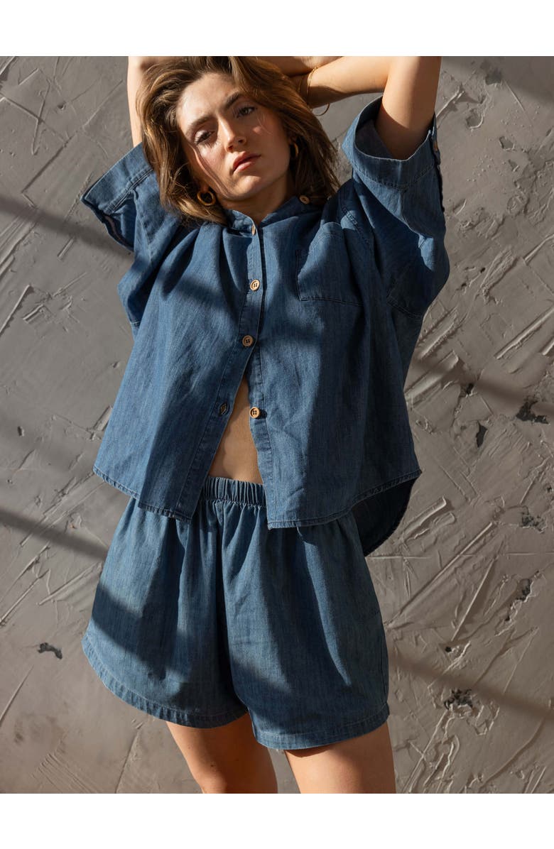 The Simple Folk The Chambray Denim Shirt, Main, color, Mid Denim