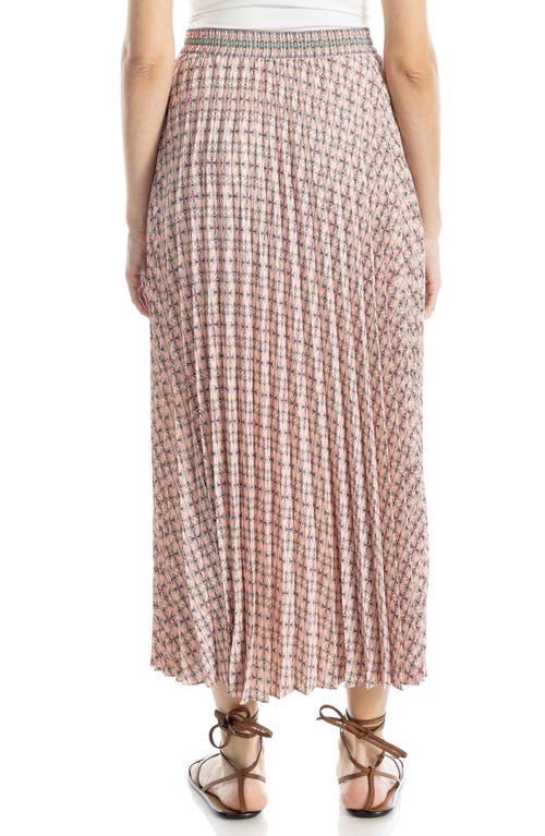Max Studio Pleated Maxi Skirt In Coral Print