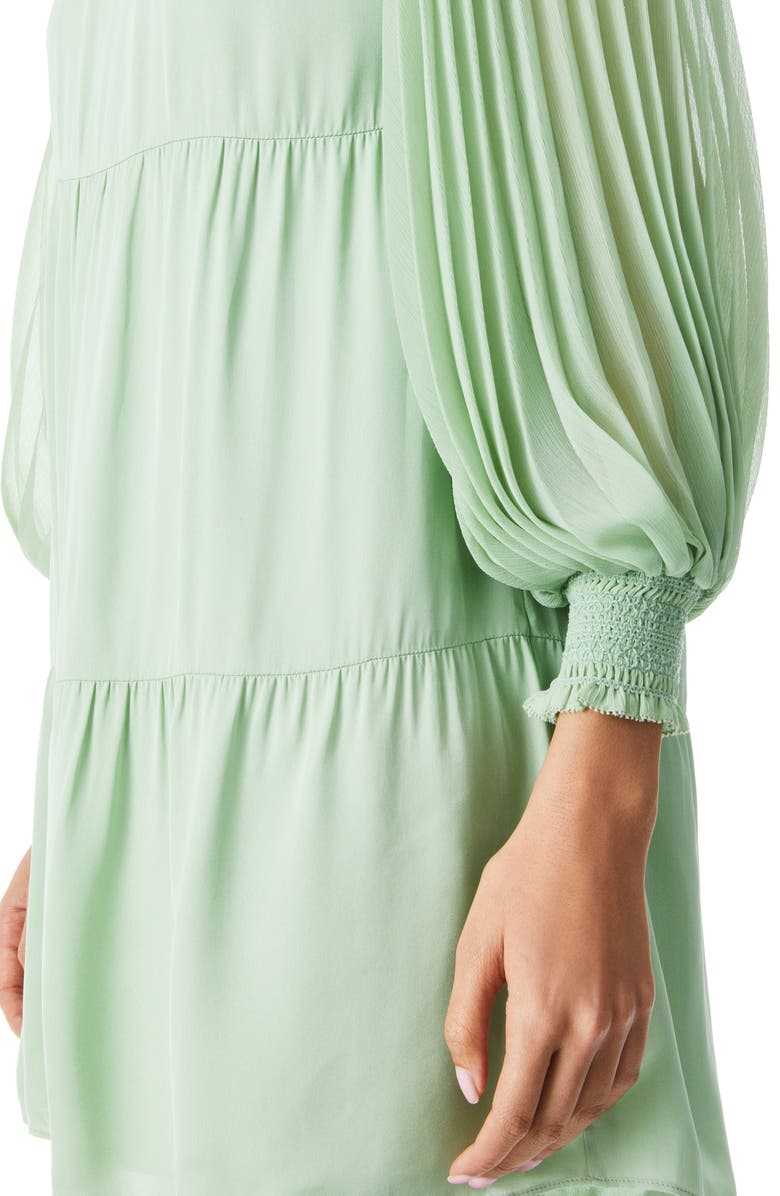 Alice + Olivia Antonette Pleated Long Sleeve Dress, Alternate, color, 
