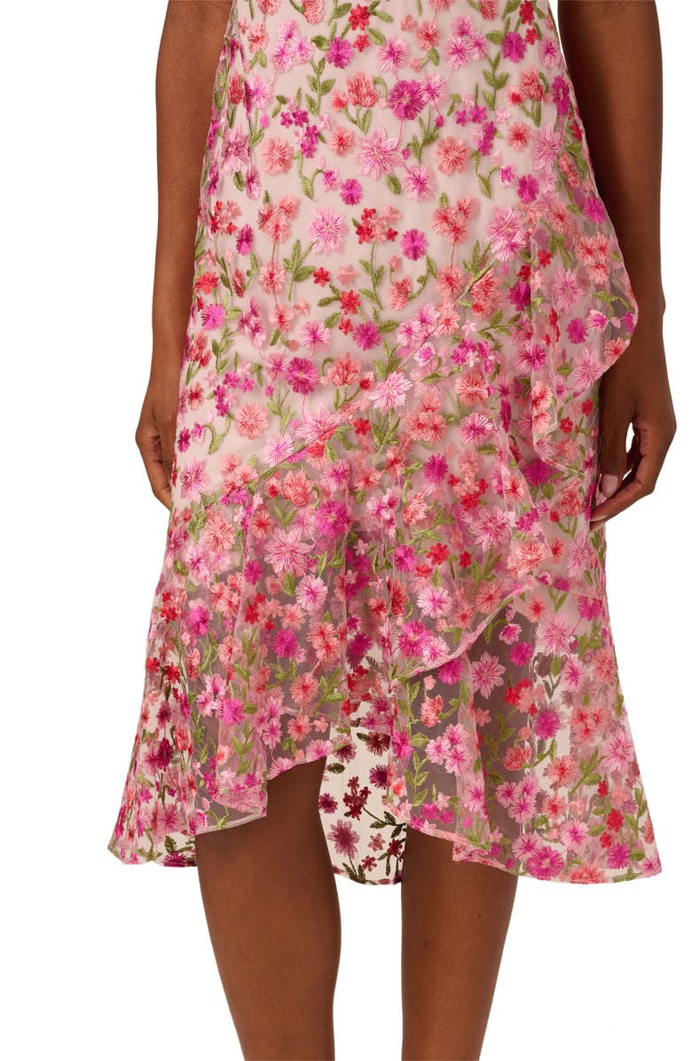 Adrianna Papell Embroidered Floral Dress, Alternate, color, 