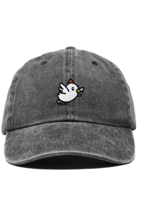 Chicken Embroidered Cotton Cap