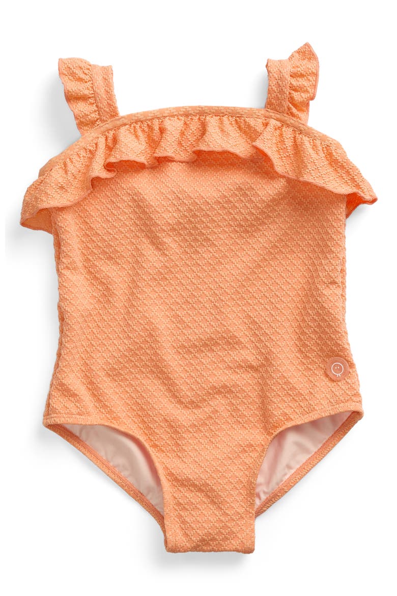 Frill Swimsuit, Main, color, Coral