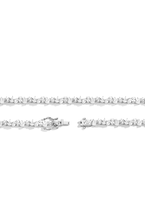 Aurate New York Lab Grown Sapphire Mixed Shape Tennis Necklace In Metallic