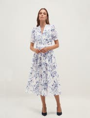 HOBBS LONDON Annabella Floral Print Midi Dress