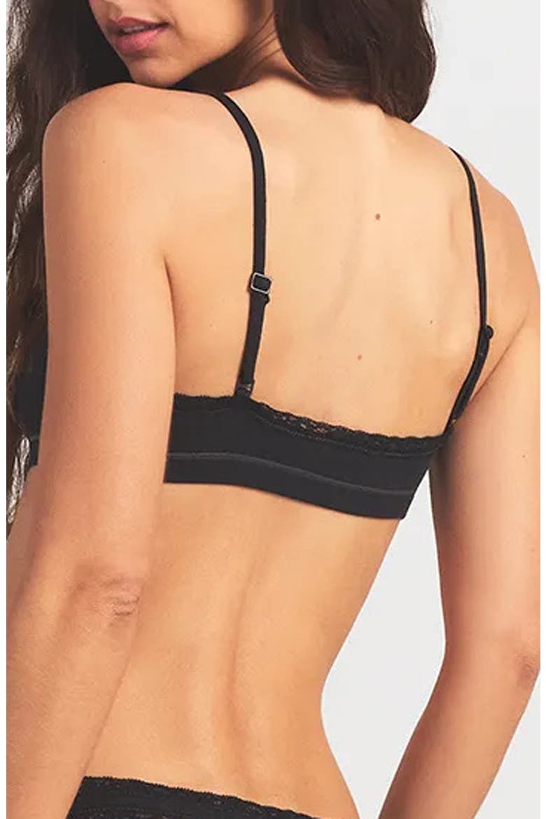 Lightweight Stretch Cotton Pointelle Bralette, Alternate, color, SOOT TONAL