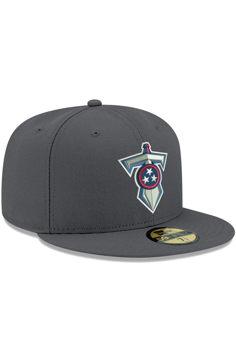 New Era Men's New Era Graphite Tennessee Titans Alternate Logo Storm II 59FIFTY Fitted Hat, Alternate, color,