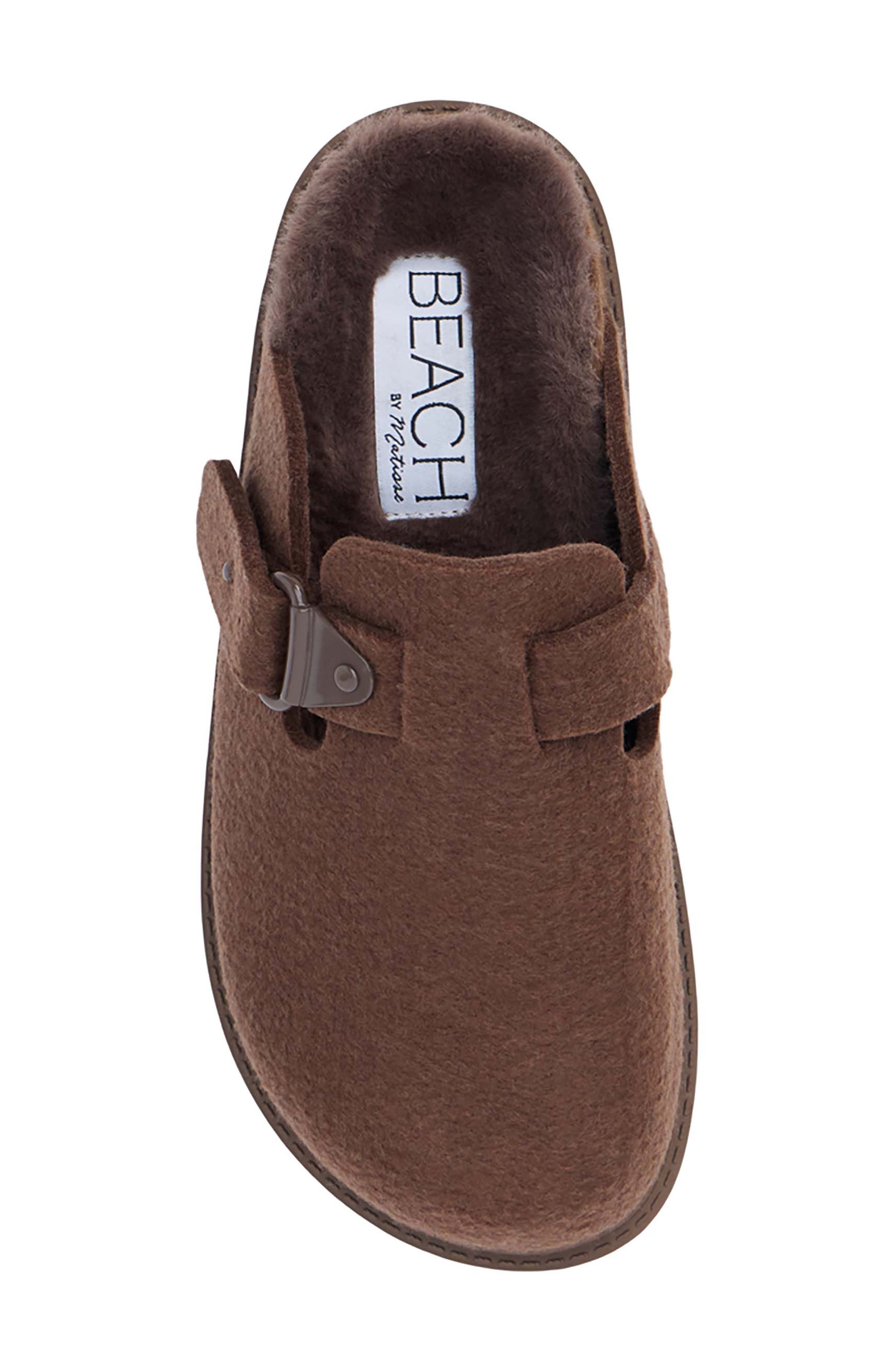 Matisse Portland Faux Fur Clog, Alternate, color, Coffee Textile