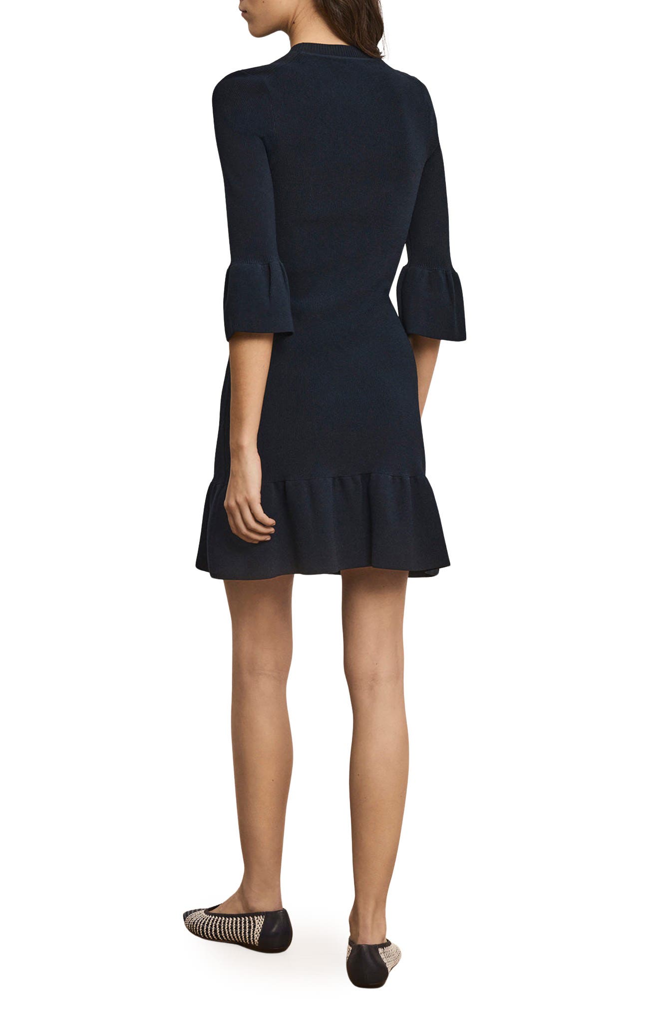 Portia Rib Bell Sleeve Minidress - image 2