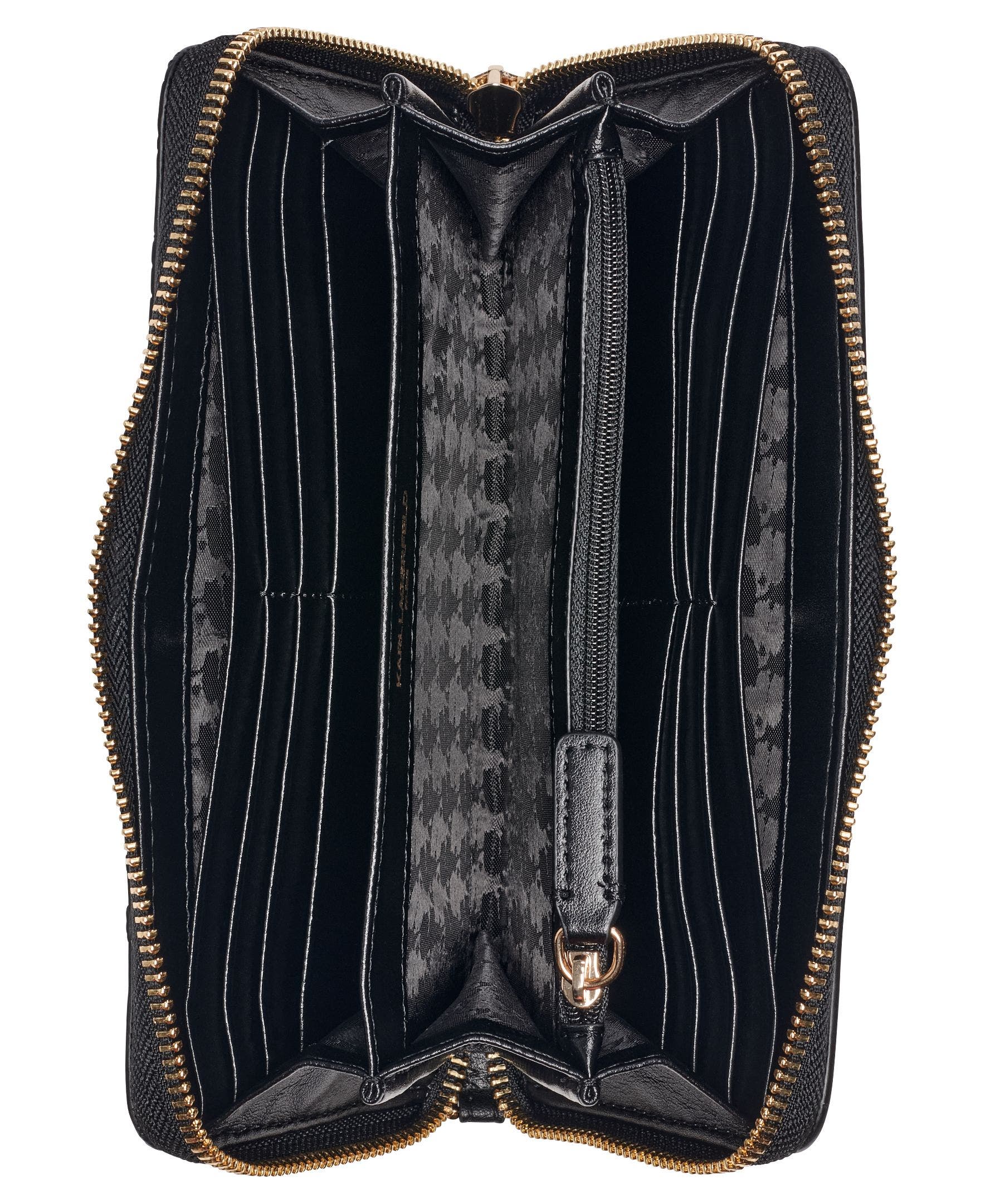 KARL LAGERFELD PARIS Meribel Wallet, Alternate, color, Black/Gold