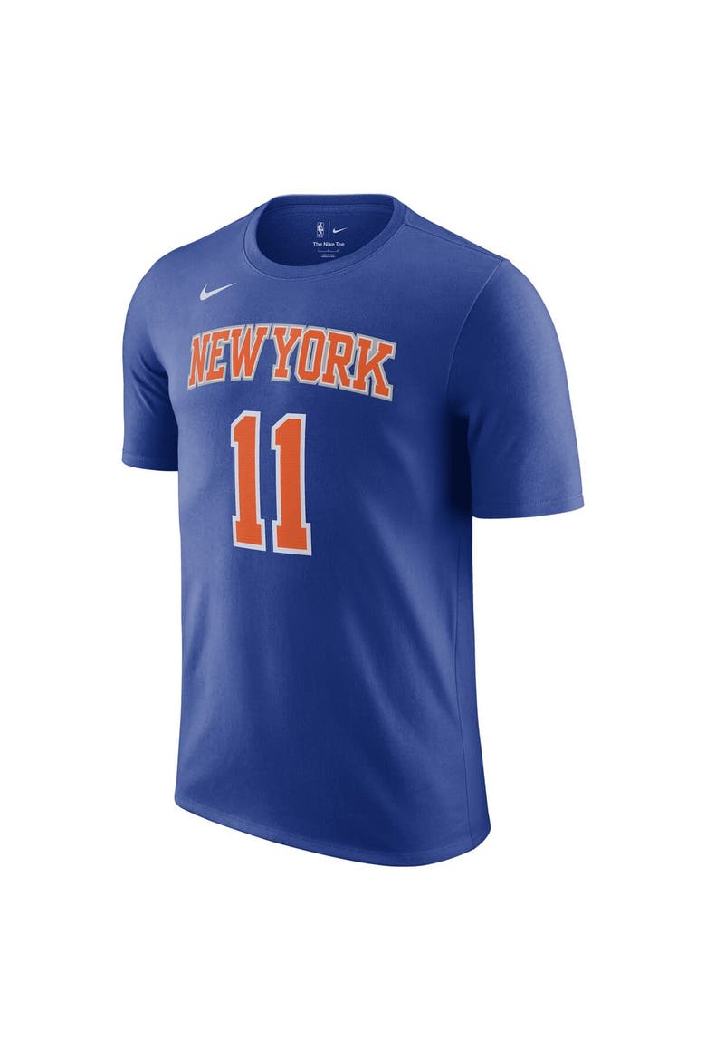 Men's Nike Jalen Brunson Blue New York Knicks Icon Edition Name & Number T-Shirt, Alternate, color, Blue
