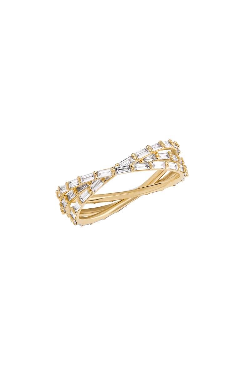 14K Gold Triple Wrap Diamond Baguette Ring, Main, color, YELLOW GOLD