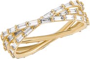 LANA 14K Gold Triple Wrap Diamond Baguette Ring