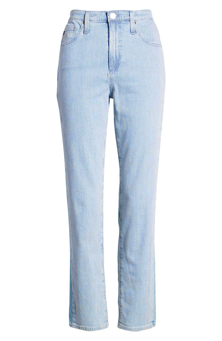 AG Isabelle Stripe High Waist Side Panel Ankle Skinny Jeans, Alternate, color, 