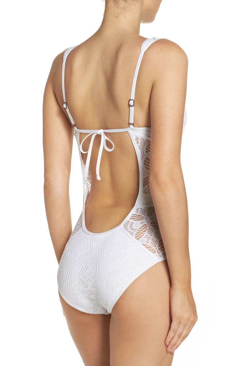 Color Play One-Piece Swimsuit, Alternate, color, WHITE