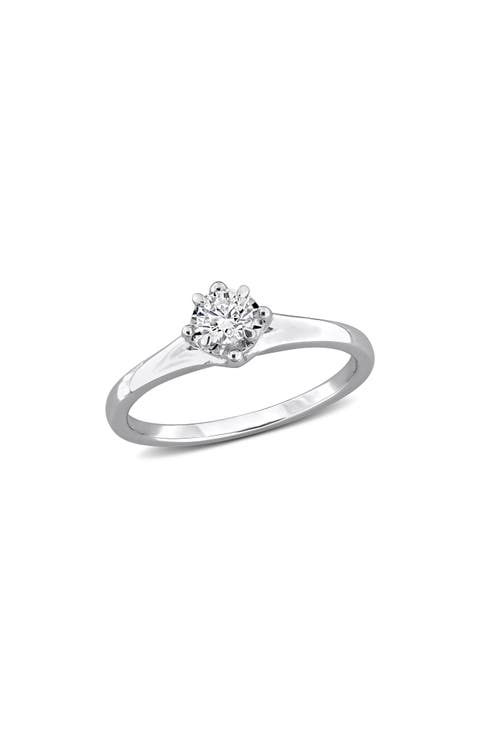 Round Lab Grown Diamond Solitaire Ring