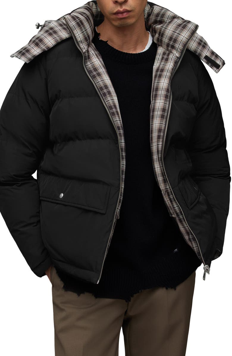 AllSaints Atmosphere Hooded Reversible Puffer Jacket, Main, color, 