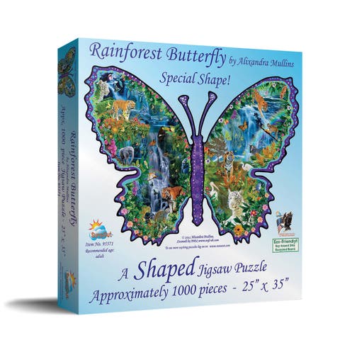 Rainforest Butterfly 1000 piece Jigsaw Puzzle for Adults Special Shape