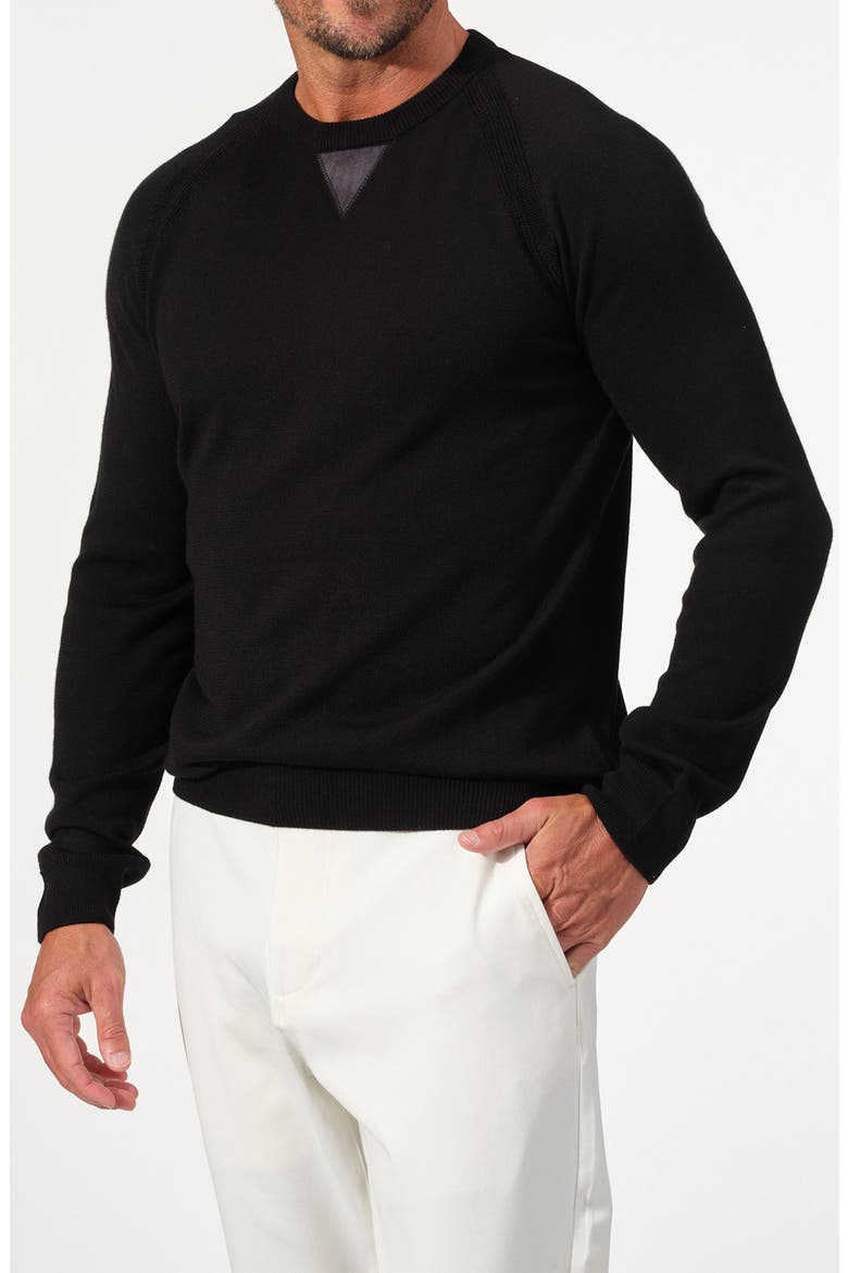 Milano Merino Wool Knit Sweater, Alternate, color, BLACK