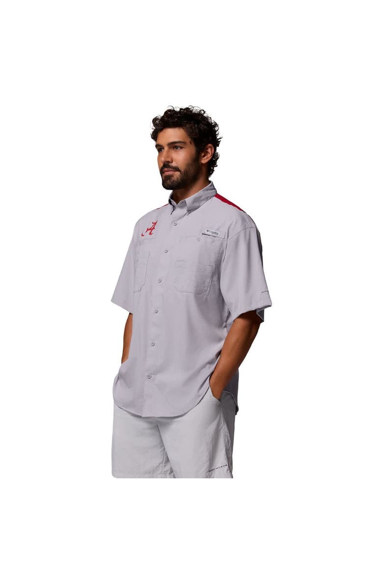 Men's Columbia Gray Alabama Crimson Tide Tamiami Colorblock Omni-Shade Button-Down Shirt, Alternate, color, Gray