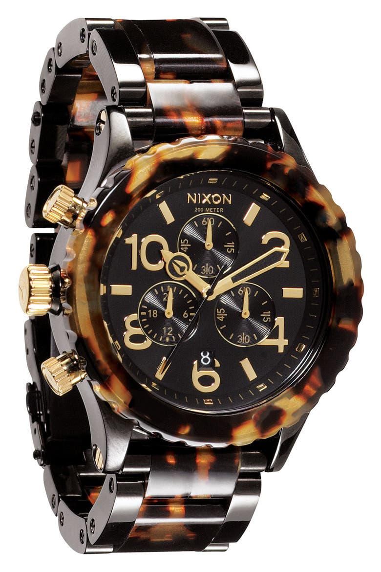 'The 42-20 Chrono' Watch, 42mm, Alternate, color, BLACK/TORT