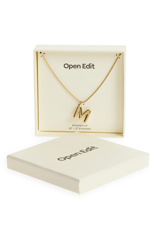 Open Edit Waterproof Bubble Initial Pendant Necklace