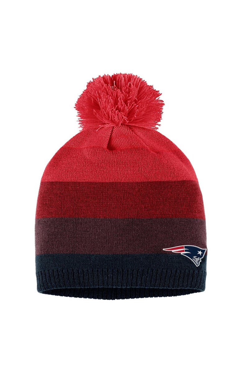 WEAR by Erin Andrews Women's WEAR by Erin Andrews Red New England Patriots Ombre Pom Knit Hat and Scarf Set, Alternate, color, Red
