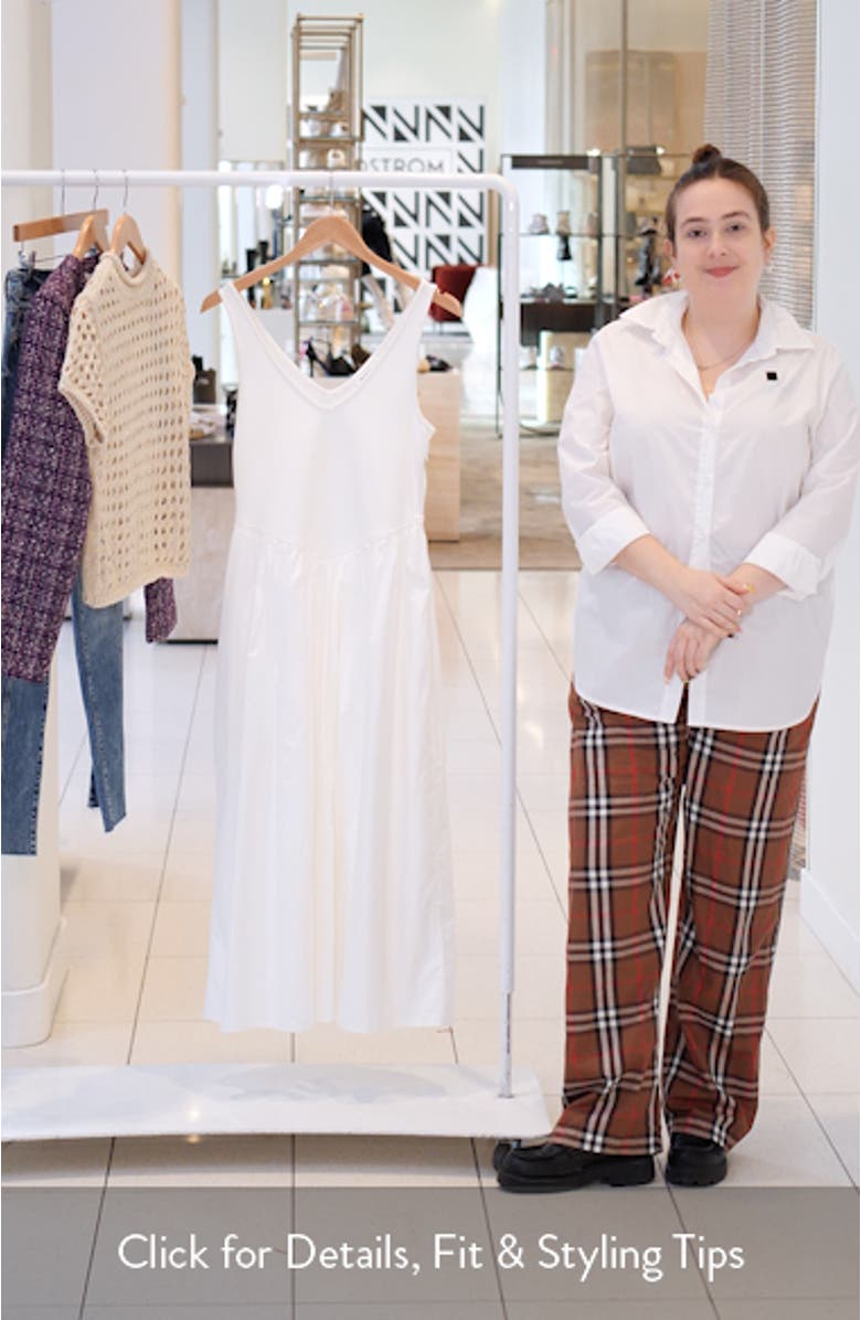 Emmy Mixed Media Midi Dress, sales video thumbnail