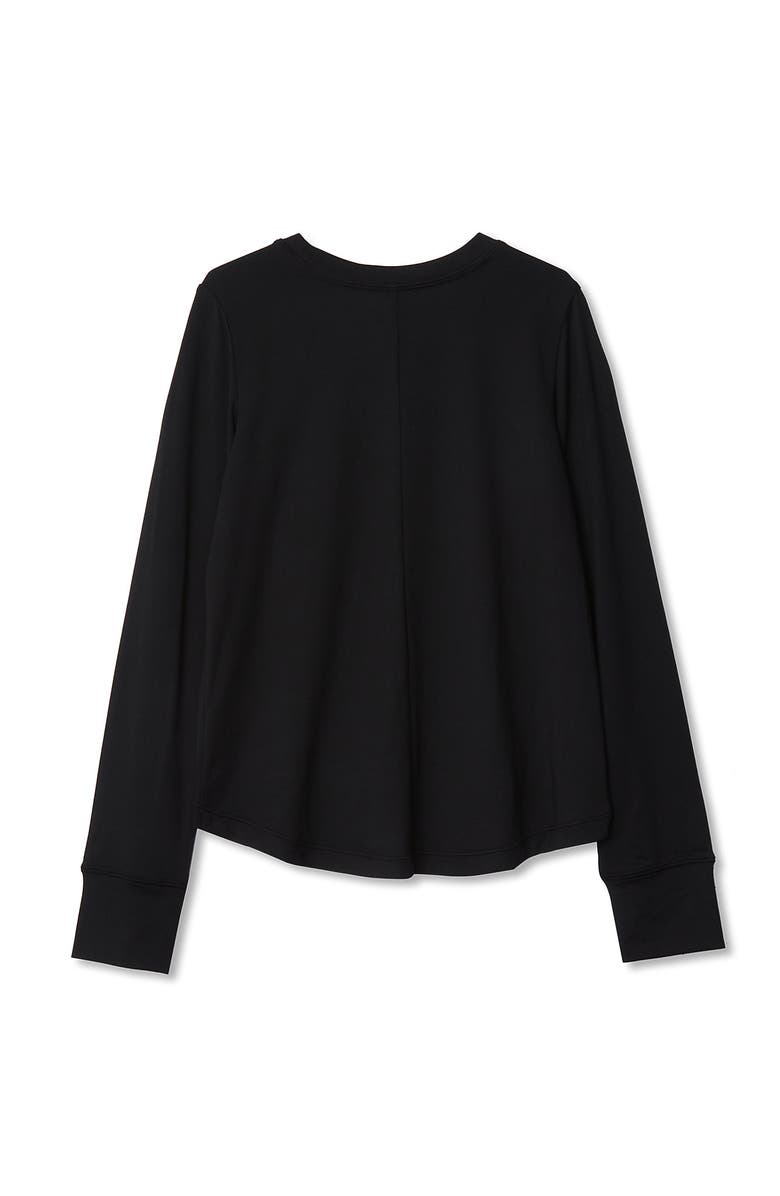 Lands' End Girls Active Long Sleeve Top, Alternate, color, Black