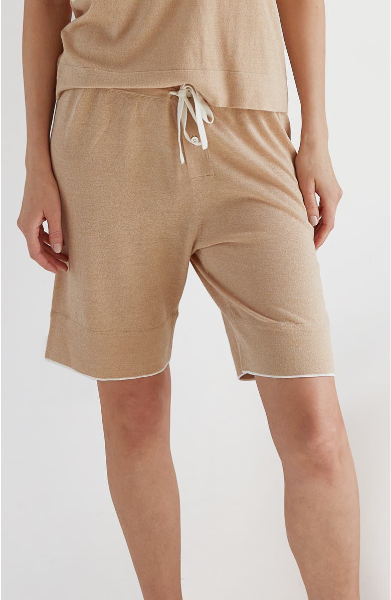 oyun Tie waist Sleep Shorts, Main, color, Camel