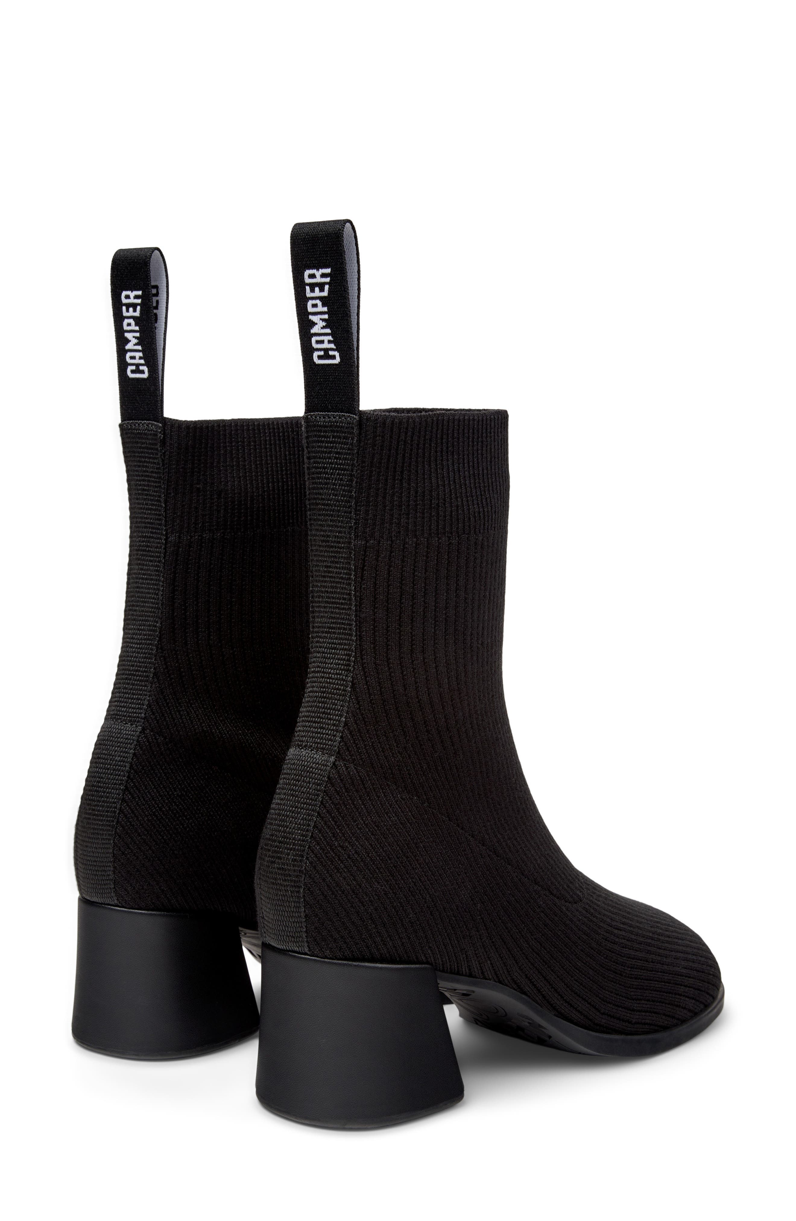 Camper Kora Square Toe Boot, Alternate, color, Black