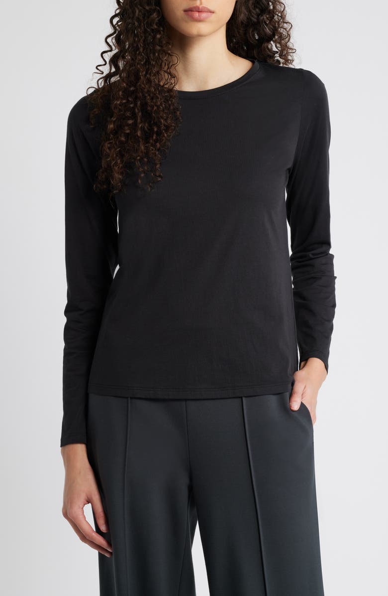 Eileen Fisher Crewneck Organic Cotton Jersey T-Shirt, Main, color,