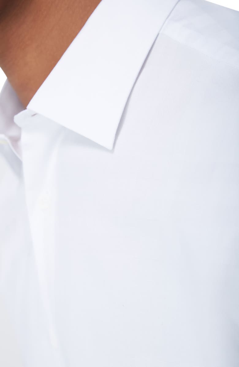 Bugatchi Julian Shaped Fit Solid Cotton Button-Up Shirt, Alternate, color, White