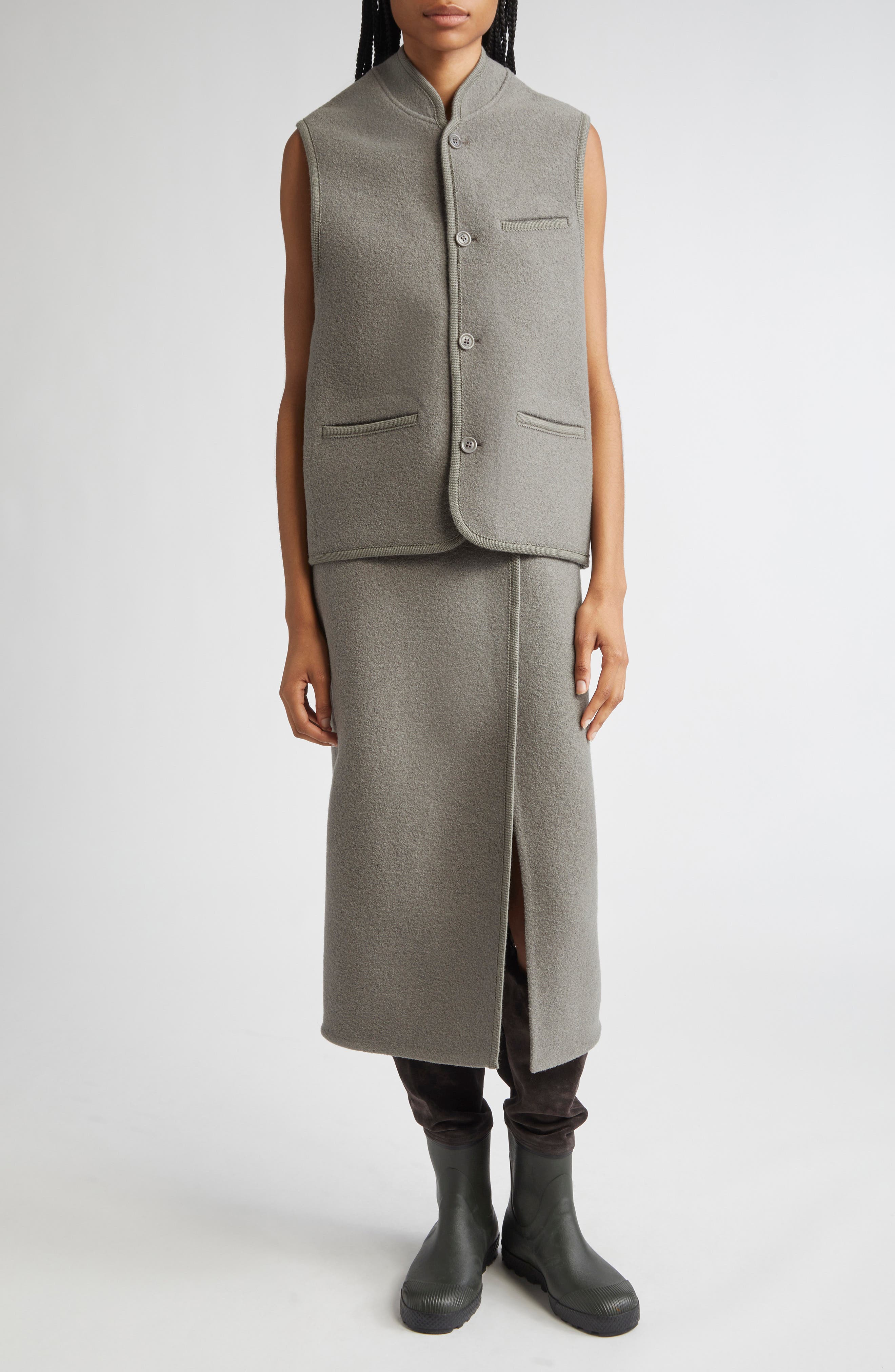 Walker Wool Fleece Wrap Skirt - image 2