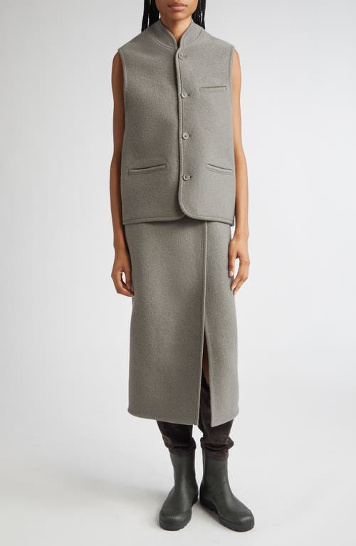 Rier Walker Wool Fleece Vest In Gray