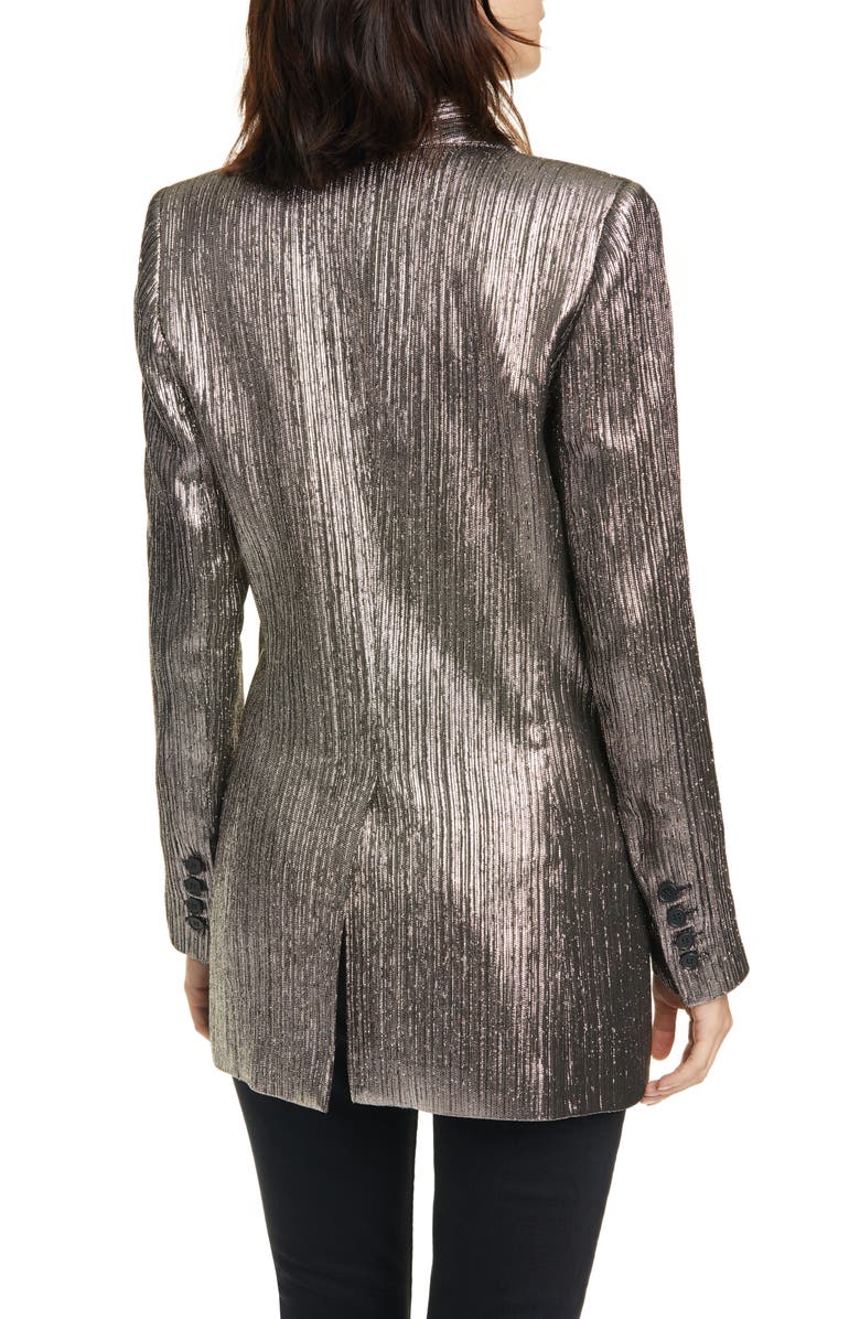 Smythe Long Shawl Collar Metallic Blazer, Alternate, color, 