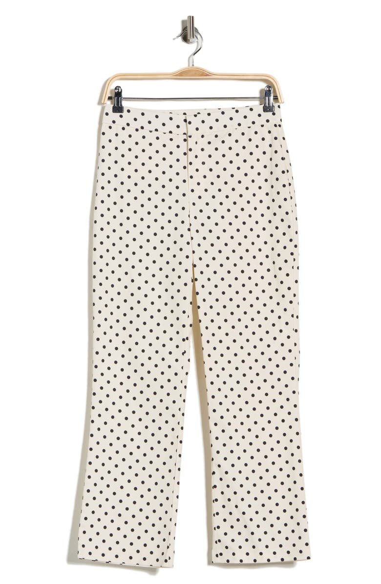 Current/Elliott Slim Fit Crop Flare Trousers, Main, color, White Black Polka Dot