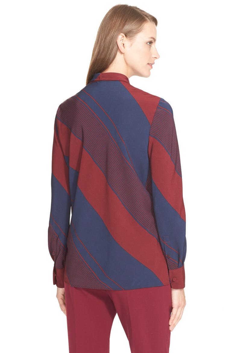 Stripe Bias Cut Tie Neck Blouse, Alternate, color, LYON VERTICAL
