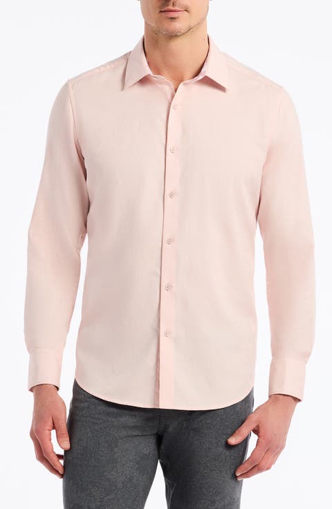 Odyssey Classic Fit Long Sleeve Stretch Cotton Button-Up Shirt